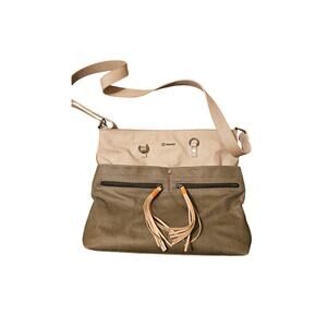 Sherpäni Faith Green and Tan canvas purse‎  Sherpani